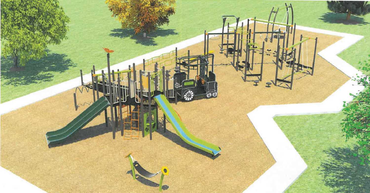 A rendering of the accessible playground that MacLeod Elementary School plans to build once fundraising is complete.